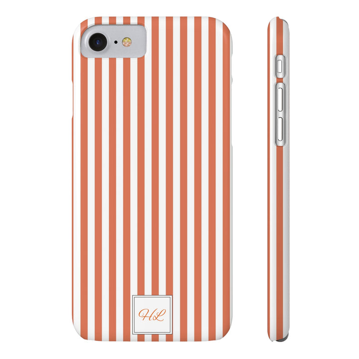 Slim Custom Personalized Winter Peach Striped Phone Case for Iphone 17 - | iPhone 16 Pro Max Case | iPhone 15 Case Iphone 14 13 12 11 10 9 8 - Studio40ParkLane