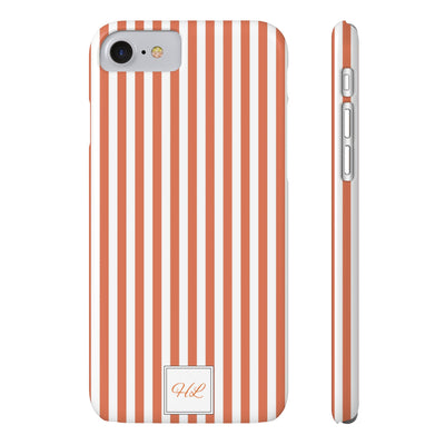 Slim Custom Personalized Winter Peach Striped Phone Case for Iphone 17 - | iPhone 16 Pro Max Case | iPhone 15 Case Iphone 14 13 12 11 10 9 8 - Studio40ParkLane