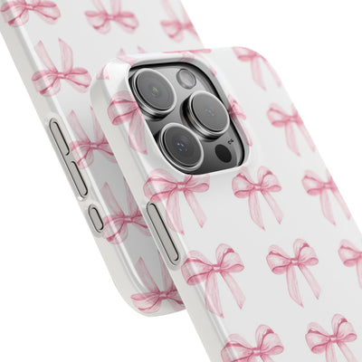 Slim Pink Bows Cute Phone Cases for Iphone 16 Pro Max | iPhone 15 Case | iPhone 15 Pro Max Case, Iphone 14, Iphone 14 Pro Max, Iphone 13 12 11 8 7