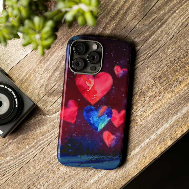 Cute IPhone Case | Rising Heart Love Night, iPhone 15 Case | iPhone 15 Pro Case, Iphone 14 Case, Iphone 14 Pro Max Case, Iphone 13 Case - Studio40ParkLane