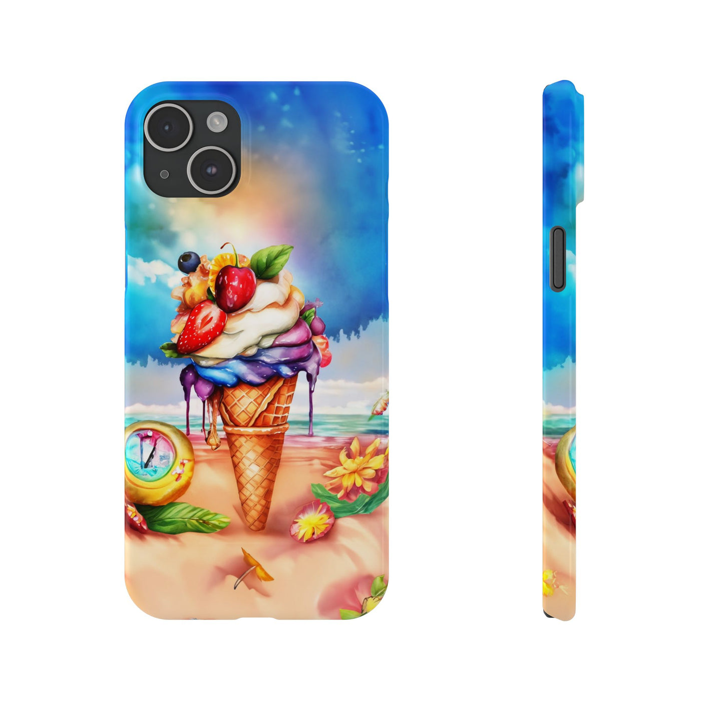 Summer Ice Cream Cone Slim Cute Phone Cases for Iphone  | iPhone 15 Case | iPhone 15 Pro Max Case, Iphone 14, Iphone 14 Pro Max, Iphone 13