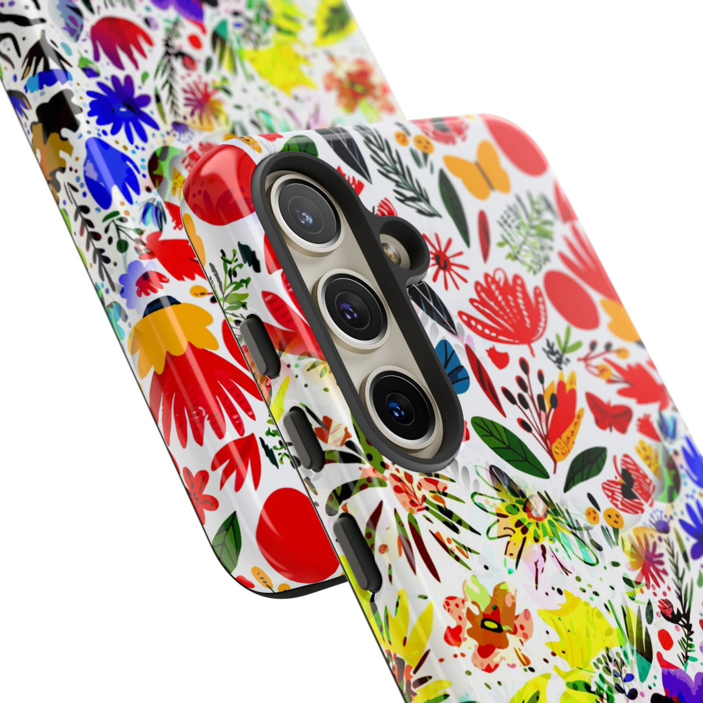 Impact Resistant, Colored Flowers, Cute Phone Cases for Samsung S24, S23, S22, S21, IPhone 15 pro Iphone 14 pro Iphone 13 IPhone 12 Iphone 11