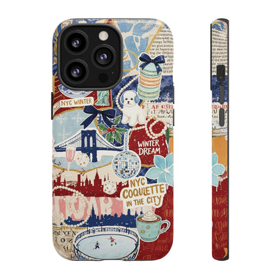 New York Winter Coquette Collage Tough Premium Phone Case - For iPhone 17 Pro Max iPhone 16 Pro iPhone 15 Iphone 14 Plus 13 Pro 12 11 10 XR