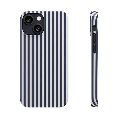 Slim Navy Blue Striped Cute Phone Case for Iphone 16 - | iPhone 15 Pro Max Case | iPhone 14 Case Iphone 13 12 11 10 9 8 7 XS X Gift for Her - Studio40ParkLane