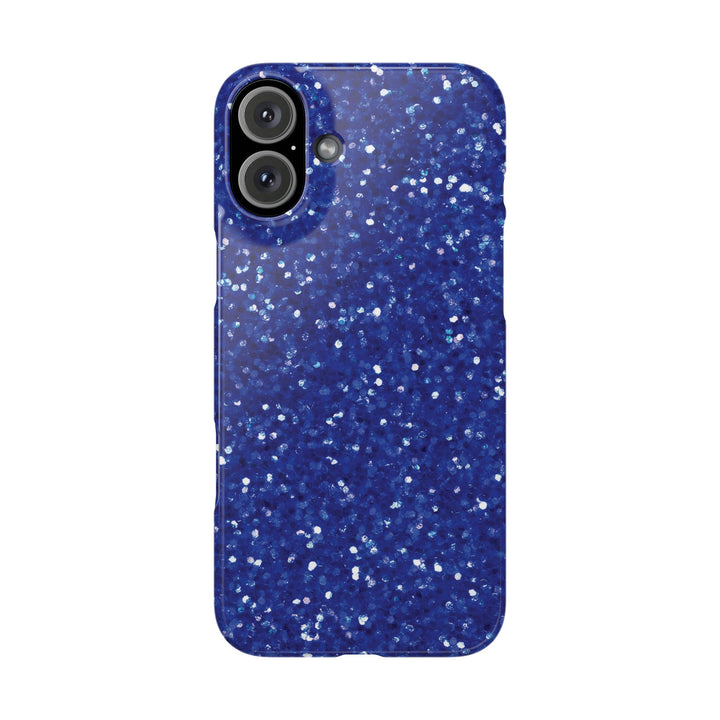 Slim Blue Muted Faux Play on Glitter Effect Cute Phone Cases for Iphone 16 Pro Max | iPhone 15 Case | iPhone 15 Pro Max Case, Iphone 14, Iphone 14 Pro Max, Iphone 13 12 11 8 7 - Studio40ParkLane