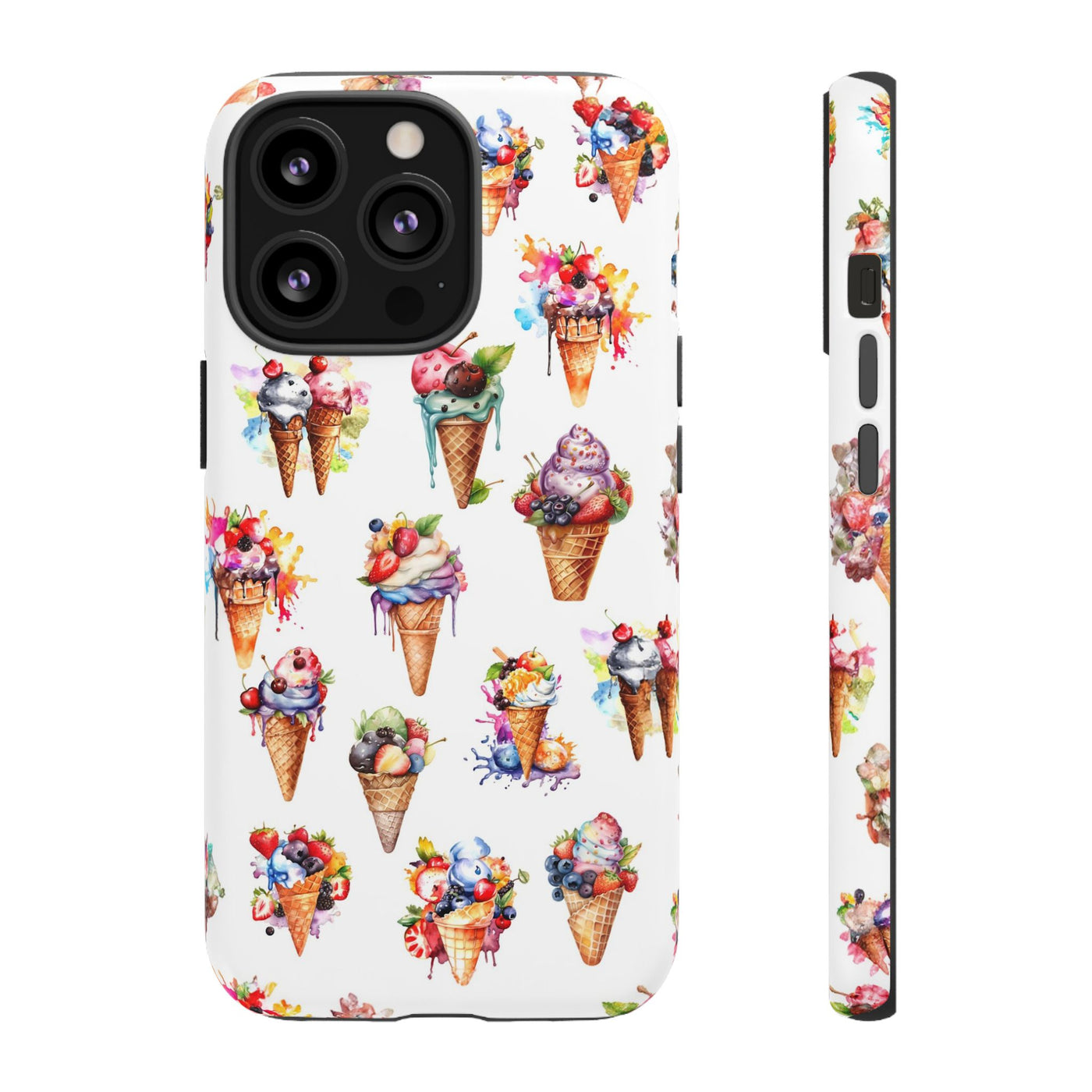 Impact Resistant, Summer Icecream, Cute Phone Cases for Samsung S24, S23, S22, S21, IPhone 15 pro, Iphone 14 pro, Iphone 13 IPhone 12, Iphone 11