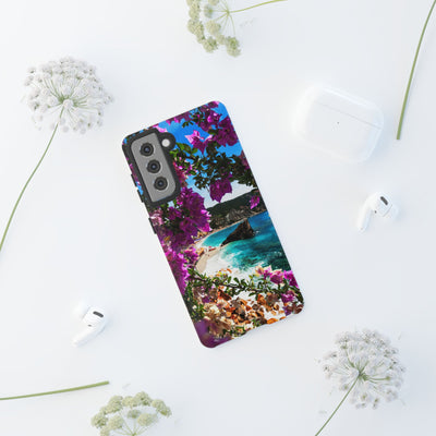 Impact Resistant, Bougainvillea Seaview, Cute Phone Cases for Samsung S24, S23, S22, S21, IPhone 15 pro Iphone 14 pro Iphone 13 IPhone 12 Iphone 11