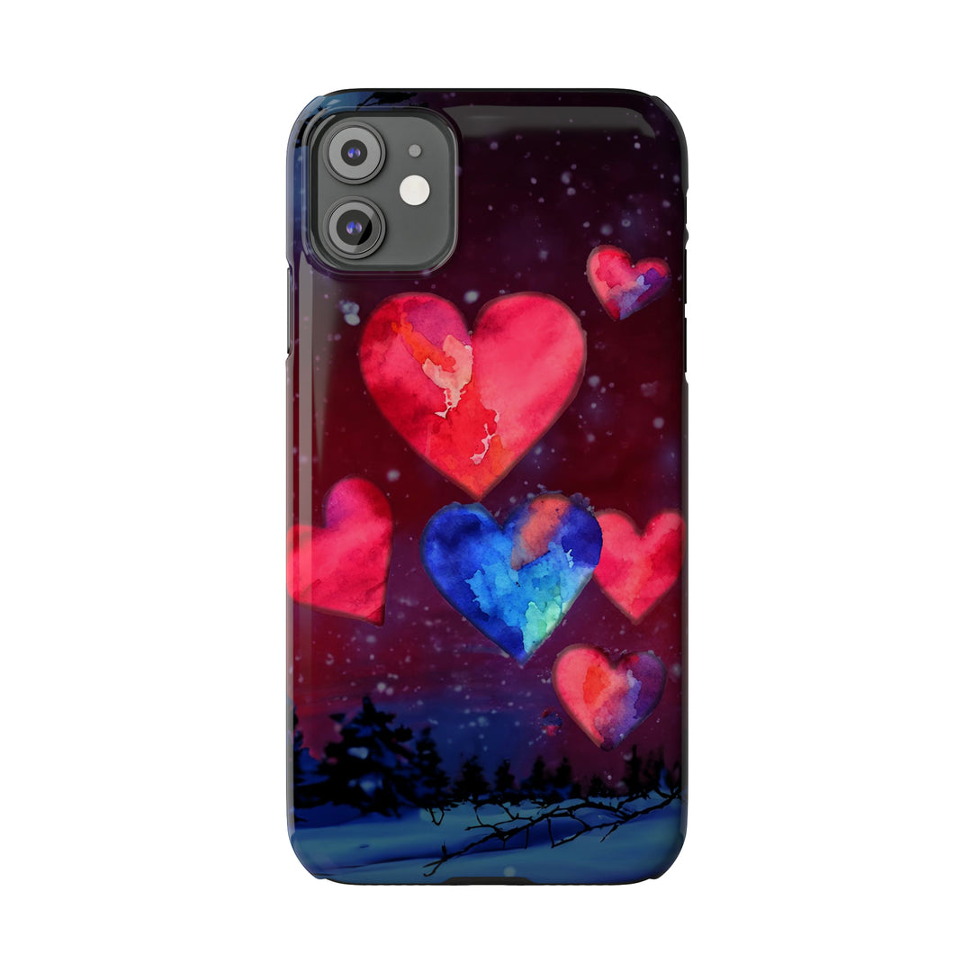 Slim Cute Phone Cases for Iphones - | iPhone 15 Case | iPhone 15 Pro Max Case, Iphone 14 Case, Iphone 14 Pro Max, Iphone 13, Night Sky Hearts Love - Studio40ParkLane