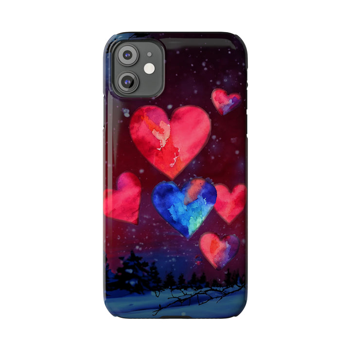 Slim Cute Phone Cases for Iphones - | iPhone 15 Case | iPhone 15 Pro Max Case, Iphone 14 Case, Iphone 14 Pro Max, Iphone 13, Night Sky Hearts Love - Studio40ParkLane