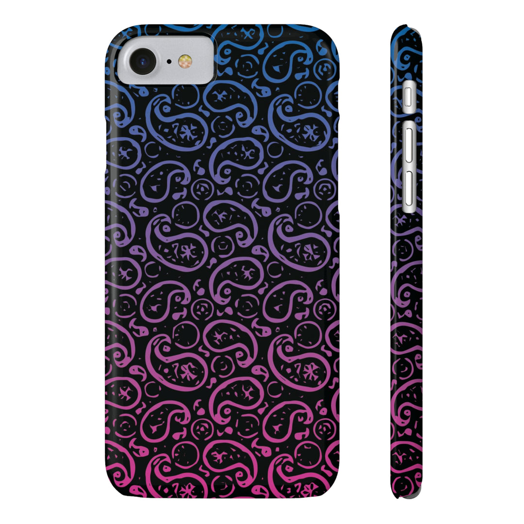 Slim Cute Phone Cases for Iphone - | iPhone 15 Case | iPhone 15 Pro Max Case, Iphone 14 Case, Iphone 14 Pro Max, Iphone 13, Paisley Blue Pink Black - Studio40ParkLane