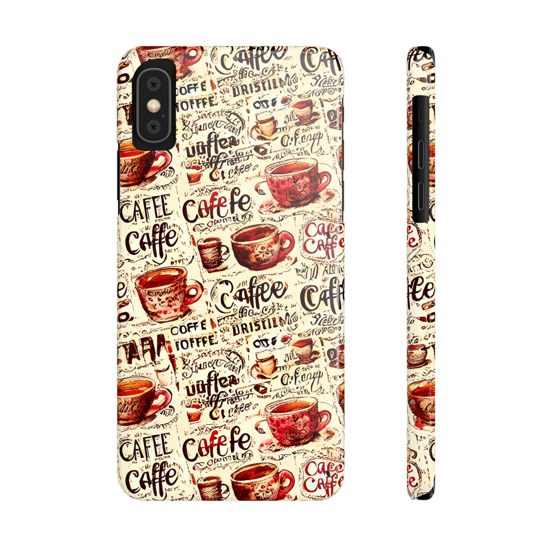 Slim Cute Phone Cases for Iphone - | iPhone 15 Case | iPhone 15 Pro Max Case, Iphone 14 Case, Iphone 14 Pro Max, Iphone 13, Paris Coffee Cup - Studio40ParkLane