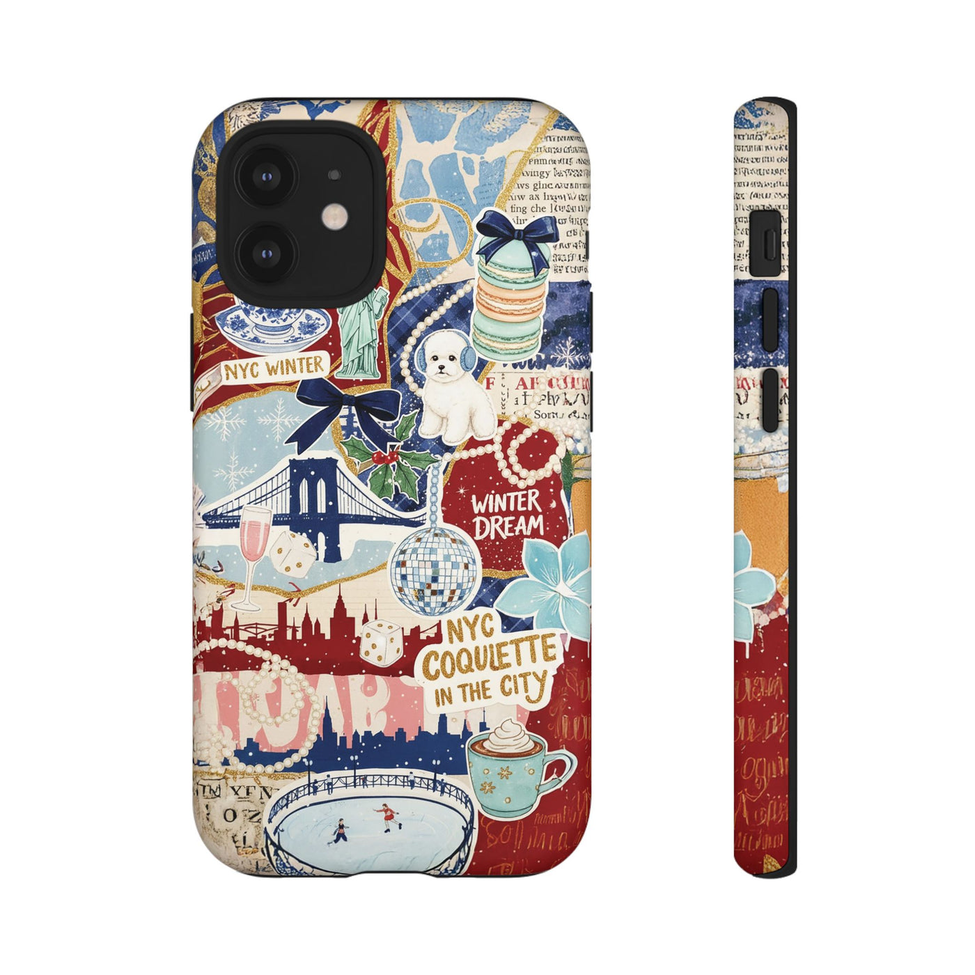 New York Winter Coquette Collage Tough Premium Phone Case - For iPhone 17 Pro Max iPhone 16 Pro iPhone 15 Iphone 14 Plus 13 Pro 12 11 10 XR