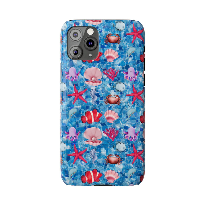 Slim Cute Phone Cases for Iphone - | iPhone 15 Case | iPhone 15 Pro Max Case, Iphone 14 Case, Iphone 14 Pro Max, Iphone 13, Blue Red Under Sea - Studio40ParkLane