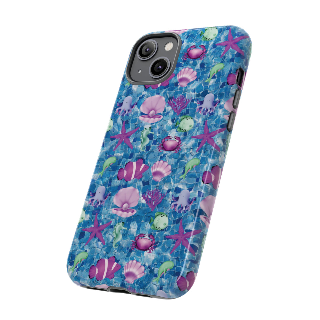Cute IPhone Case | Blue Pink Under The Sea, iPhone 15 Case | iPhone 15 Pro Case, Iphone 14 Case, Iphone 14 Pro Max Case, Protective Iphone Case - Studio40ParkLane
