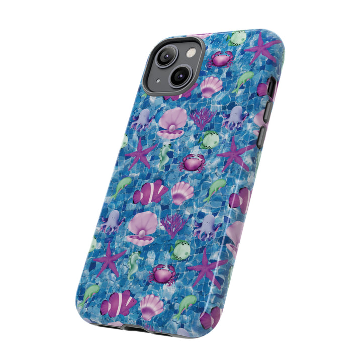 Cute IPhone Case | Blue Pink Under The Sea, iPhone 15 Case | iPhone 15 Pro Case, Iphone 14 Case, Iphone 14 Pro Max Case, Protective Iphone Case - Studio40ParkLane