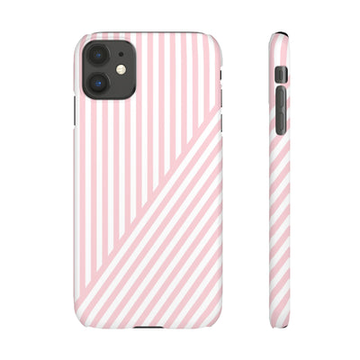 Aesthetic Sweet Pink Stripes Cute Phone Case Sleek Snap - For iPhone 17 Pro Max iPhone 16 Pro iPhone 15 Iphone 14 Plus 13 Pro 12 11 10 Gift