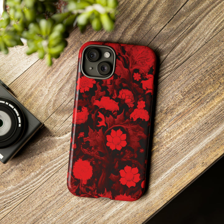 Cool Phone Case | Red Flowers, For iPhone 15 Case | iPhone 15 Pro Case, Iphone 14 Case, Iphone 14 Pro Max Case, Protective Iphone Case - Studio40ParkLane