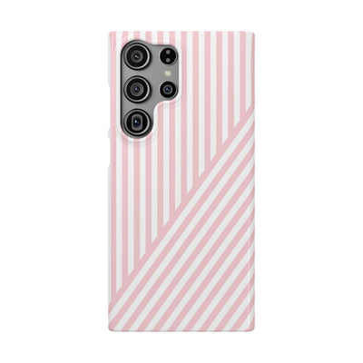 Aesthetic Sweet Pink Stripes Cute Phone Case Sleek Snap - For iPhone 17 Pro Max iPhone 16 Pro iPhone 15 Iphone 14 Plus 13 Pro 12 11 10 Gift