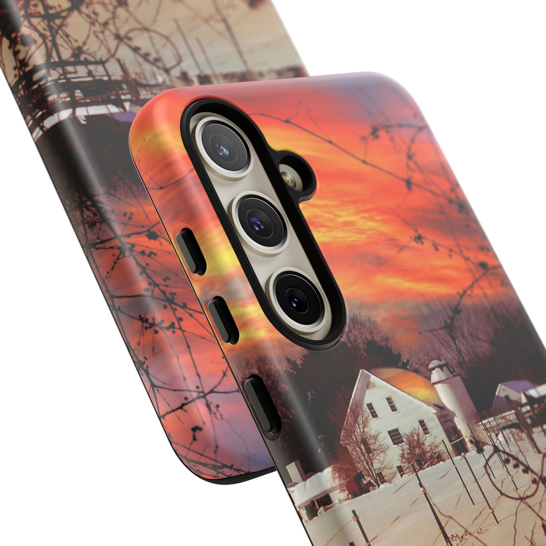 Impact Resistant, Winter Sunset Cute Phone Cases for Samsung S24, S23, S22, S21, IPhone 15 pro Iphone 14 pro Iphone 13 IPhone 12 Iphone 11 - Studio40ParkLane