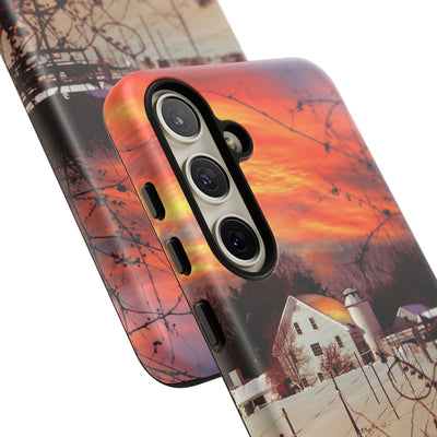 Impact Resistant, Winter Sunset Cute Phone Cases for Samsung S24, S23, S22, S21, IPhone 15 pro Iphone 14 pro Iphone 13 IPhone 12 Iphone 11