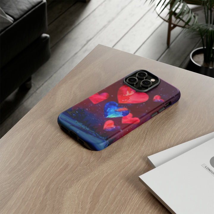 Cute IPhone Case | Rising Heart Love Night, iPhone 15 Case | iPhone 15 Pro Case, Iphone 14 Case, Iphone 14 Pro Max Case, Iphone 13 Case - Studio40ParkLane