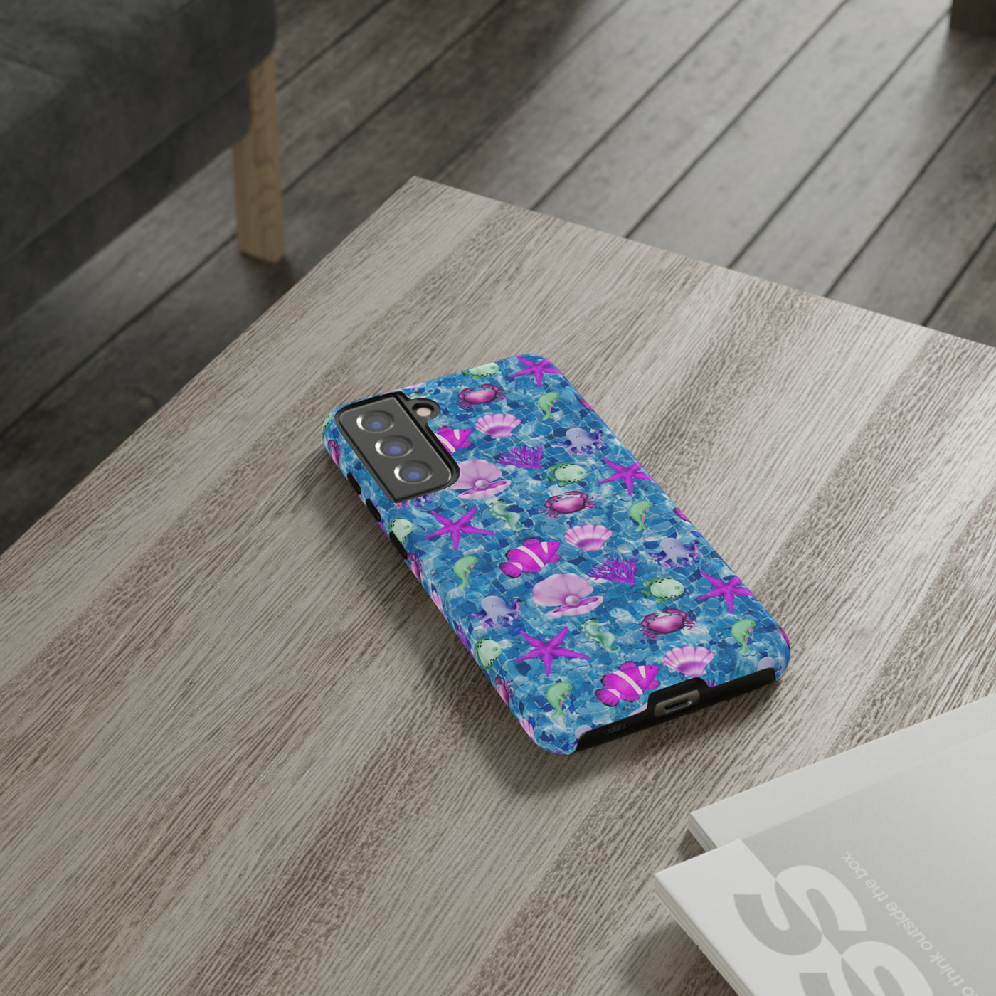 Cute Samsung Phone Case | Aesthetic Samsung Phone Case | Galaxy S23, S22, S21, S20 | Blue Pink Under The Sea, Protective Phone Case