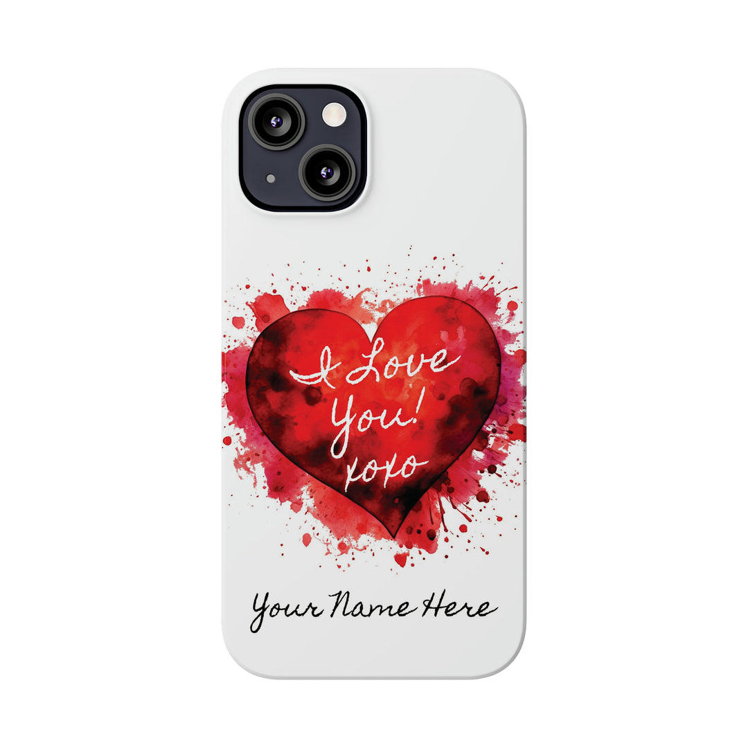 Slim Personalized Slim Cute iPhone Cases - | iPhone 15 Case | iPhone 15 Pro Max Case, Iphone 14 Case, Iphone 14 Pro Max, Iphone 13, Valentine Heart Love - Studio40ParkLane