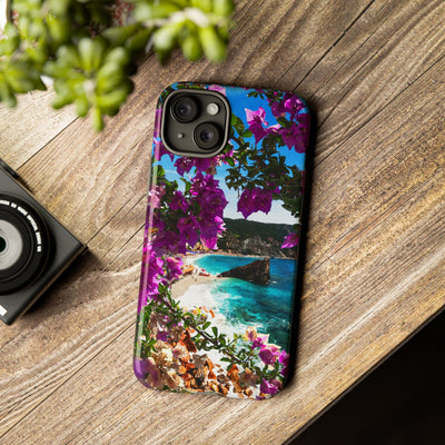 Impact Resistant, Bougainvillea Seaview, Cute Phone Cases for Samsung S24, S23, S22, S21, IPhone 15 pro Iphone 14 pro Iphone 13 IPhone 12 Iphone 11