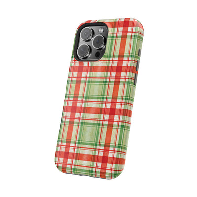Aesthetic Tough Magsafe Red Green Checkered Phone Case - For iPhone 17 Pro Max iPhone 16 Pro iPhone 15 Iphone 14 Plus 13 Pro 12 11 10 - Studio40ParkLane