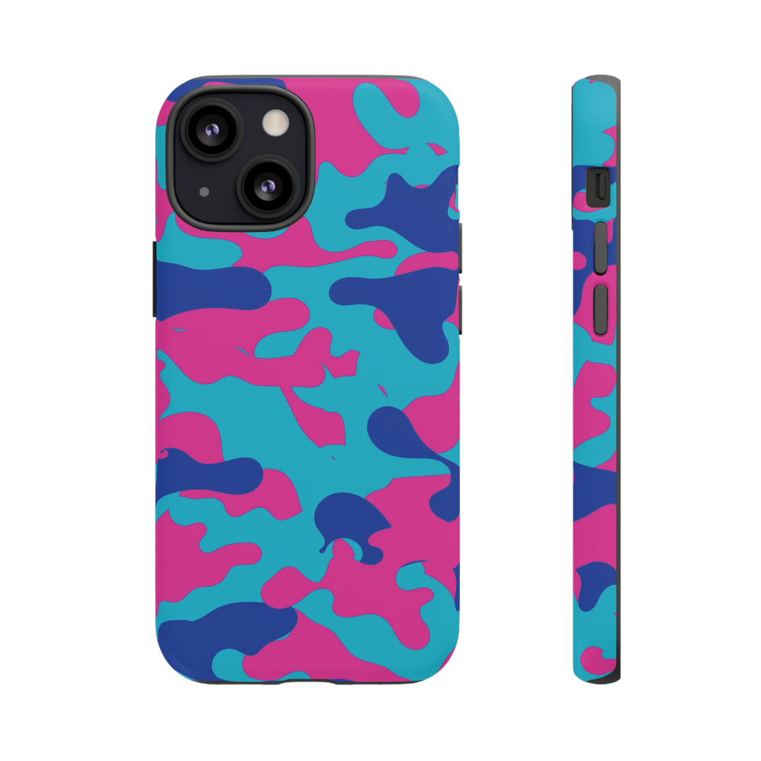 Cute IPhone Case | Blue Pink Camouflage, iPhone 15 Case | iPhone 15 Pro Case, Iphone 14 Case, Iphone 14 Pro Max Case, Protective Iphone Case - Studio40ParkLane