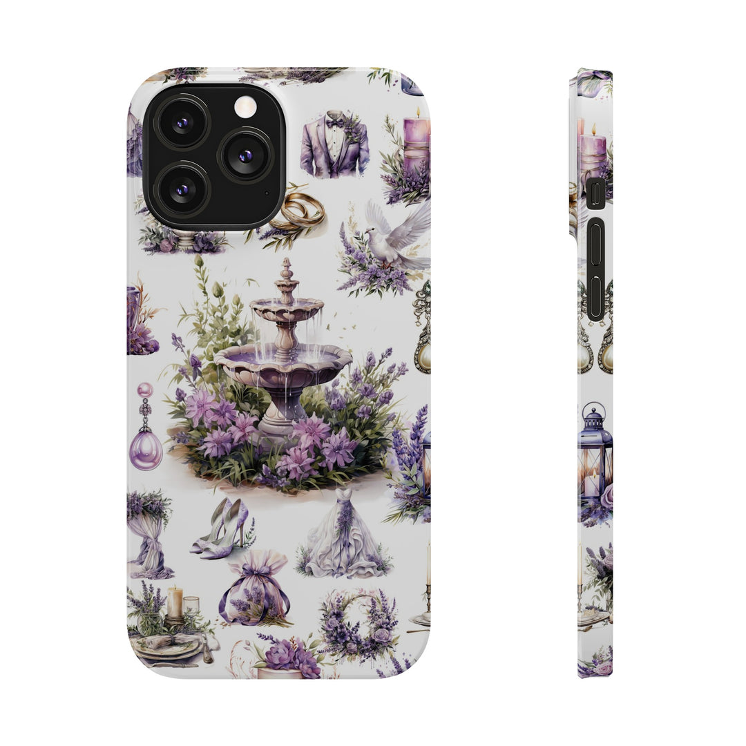 Slim Cute Phone Cases for Iphone | iPhone 15 Case | iPhone 15 Pro Max Case, Iphone 14, Iphone 14 Pro Max, Iphone 13, Lavender Wedding Theme - Studio40ParkLane