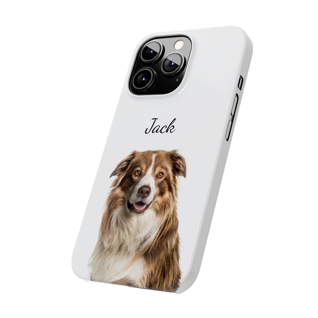 Slim Custom Personalized Pet Phone Cases Dog Phone Cases Cat Phone Cases for Iphone 16, 15, 14, 13, 12, 11, 8, 7 Custom Name Personalized Phone Case - Studio40ParkLane