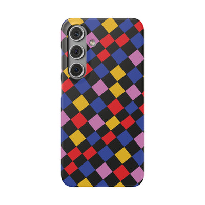 Colorful Checkerboard Cute Phone Case - Sleek Snap - for iPhone 16 15 14 13 12 11 Max Pro Plus Samsung Galaxy S24 S23 S22 S21 S20 Plus Ultra - Studio40ParkLane