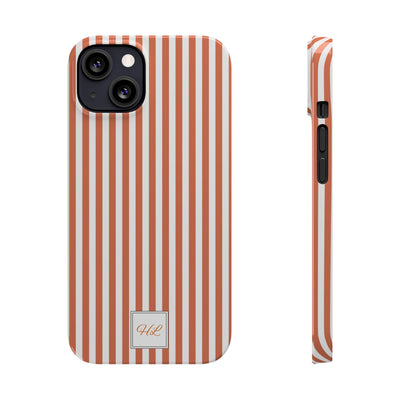 Slim Custom Personalized Winter Peach Striped Phone Case for Iphone 17 - | iPhone 16 Pro Max Case | iPhone 15 Case Iphone 14 13 12 11 10 9 8 - Studio40ParkLane