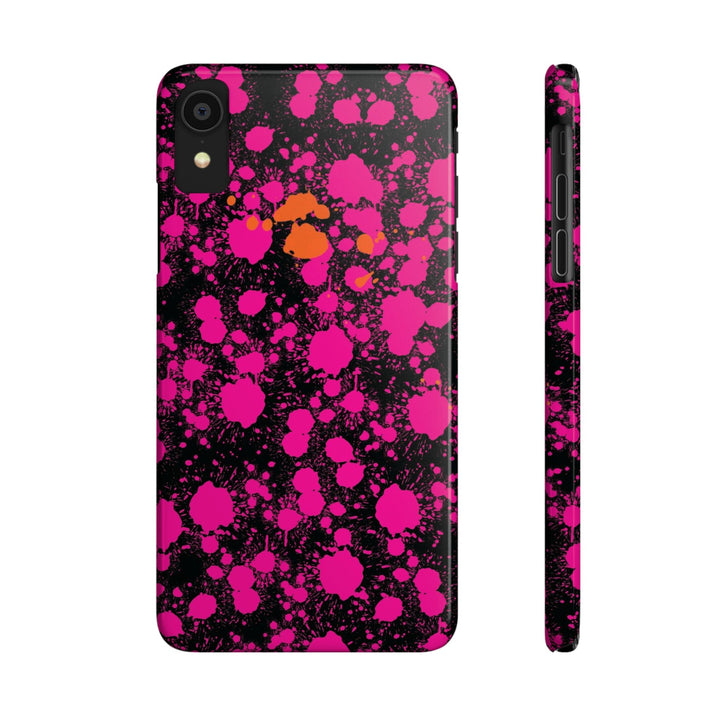 Slim Cute Phone Cases for Iphone - | iPhone 15 Case | iPhone 15 Pro Max Case, Iphone 14 Case, Iphone 14 Pro Max, Iphone 13, Pink Orange Paint Splash - Studio40ParkLane