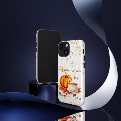 Impact Resistant, Fall Leaves Pumpkin Pie, Cute Phone Cases for Samsung S24, S23, S22, S21, IPhone 15 pro Iphone 14 pro Iphone 13 IPhone 12 Iphone 11