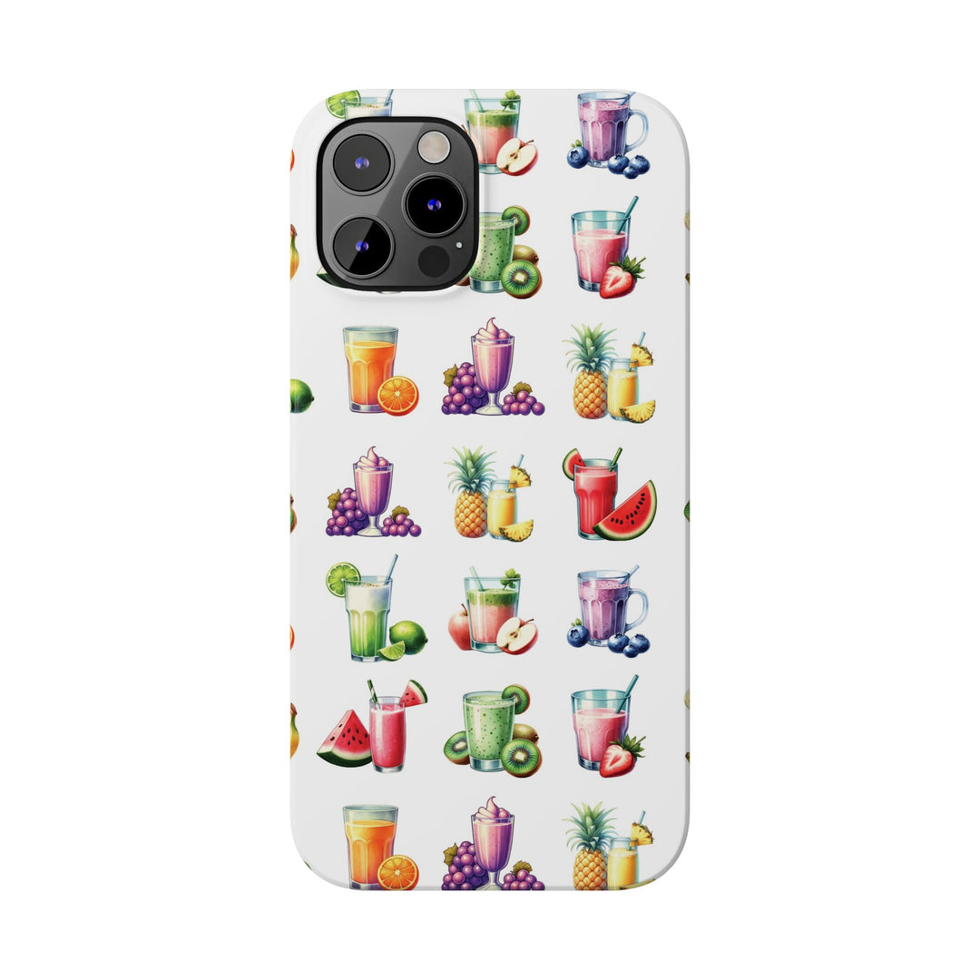 Slim Cute Phone Cases for Iphone - | iPhone 15 Case | iPhone 15 Pro Max Case, Iphone 14 Case, Iphone 14 Pro Max, Iphone 13, Tropical Summer Fruit Cocktail - Studio40ParkLane