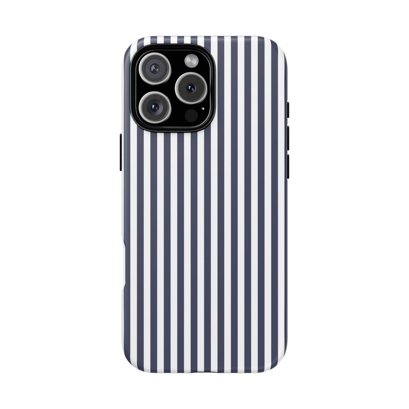 Tough Premium Navy Blue Stripes Phone Case Gift for Her - For Apple iPhone 16 Pro Max 16e iPhone 15 Pro iPhone Iphone 14 Plus 13 Pro 12 SE XR - Studio40ParkLane