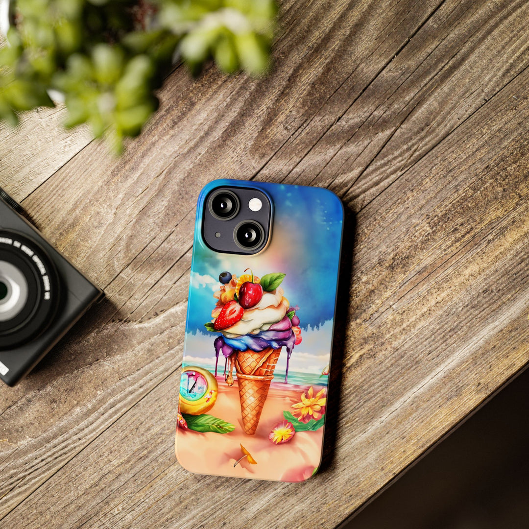 Slim Summer Ice Cream Cone Slim Cute Phone Cases for Iphone | iPhone 15 Case | iPhone 15 Pro Max Case, Iphone 14, Iphone 14 Pro Max, Iphone 13 - Studio40ParkLane