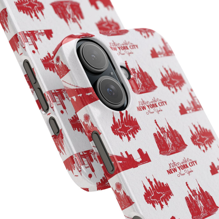 Slim New York Skyline Red Collage Coquette Gift for Her Cute Phone Cases for Iphone 16 Pro Max | iPhone 15 Case | iPhone 15 Pro Max Case, Iphone 14, Iphone 14 Pro Max, Iphone 13 12 11 8 7 - Studio40ParkLane