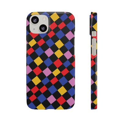 Colorful Checkerboard Cute Phone Case - Sleek Snap - for iPhone 16 15 14 13 12 11 Max Pro Plus Samsung Galaxy S24 S23 S22 S21 S20 Plus Ultra - Studio40ParkLane