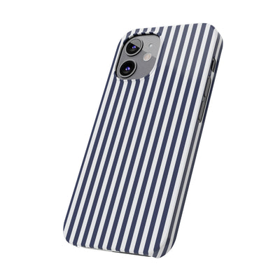 Slim Navy Blue Striped Cute Phone Case for Iphone 16 - | iPhone 15 Pro Max Case | iPhone 14 Case Iphone 13 12 11 10 9 8 7 XS X Gift for Her - Studio40ParkLane