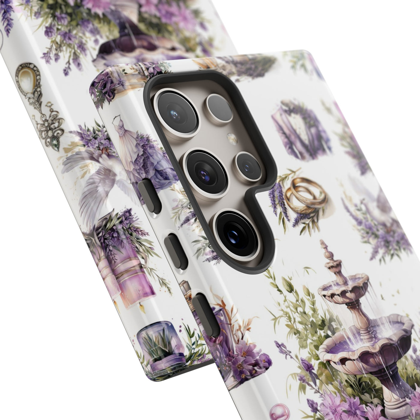 Impact Resistant, Lavender Wedding, Cute Phone Cases for Samsung S24, S23, S22, S21, IPhone 15 pro Iphone 14 pro Iphone 13 IPhone 12 Iphone 11