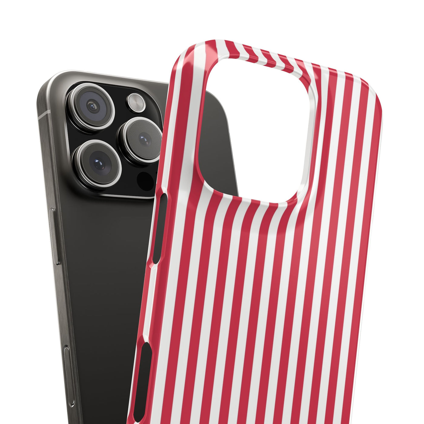 Slim Red Winterberry Striped Cute Phone Case for Iphone 16 - | iPhone 15 Pro Max Case | iPhone 14 Case 13 12 11 10 9 8 7 X XS Gift for Her