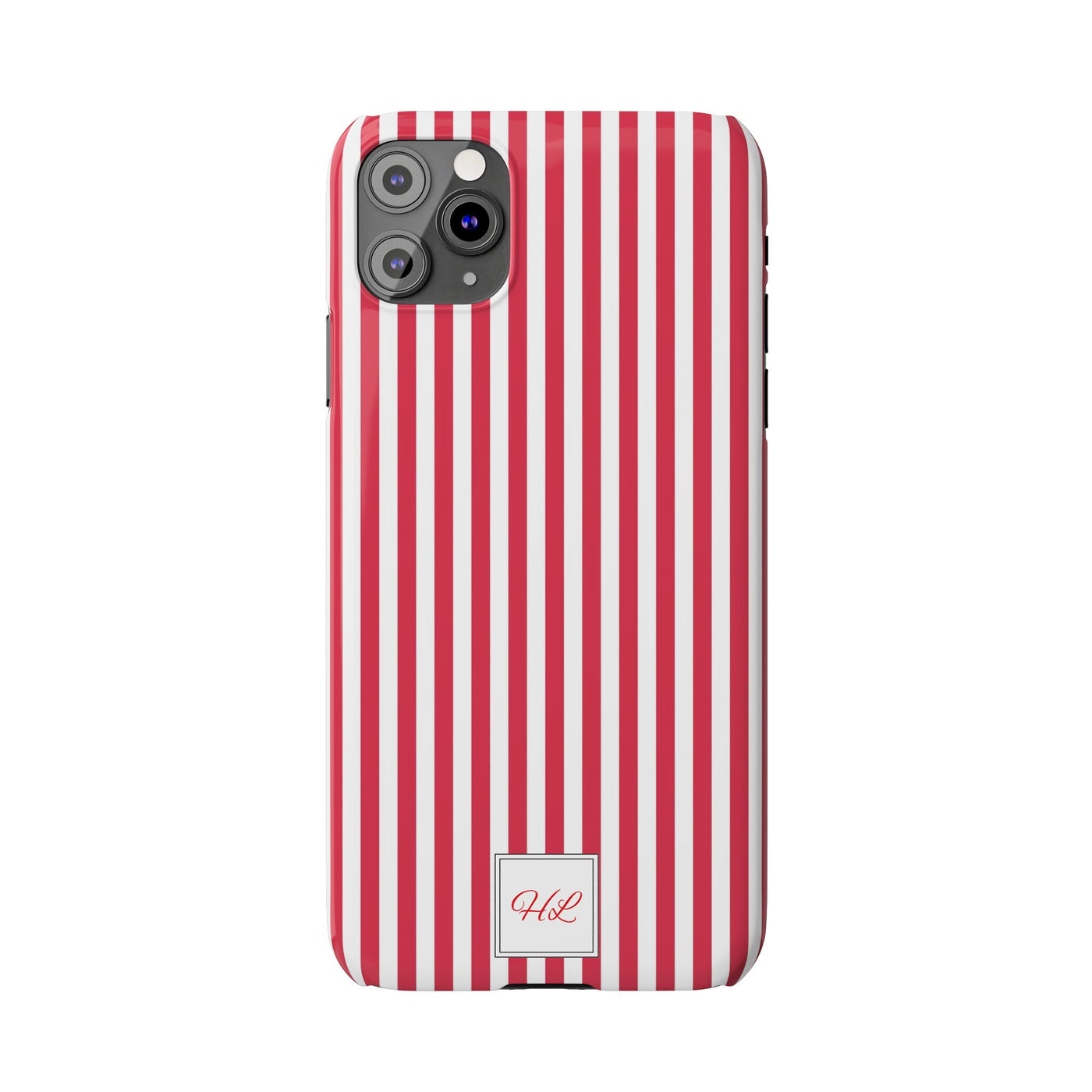 Slim Custom Personalized Winterberry Red Striped Phone Case for Iphone 17 - | iPhone 16 Pro Max Case | iPhone 15 Case Iphone 14 13 12 11 10 9 8 - Studio40ParkLane