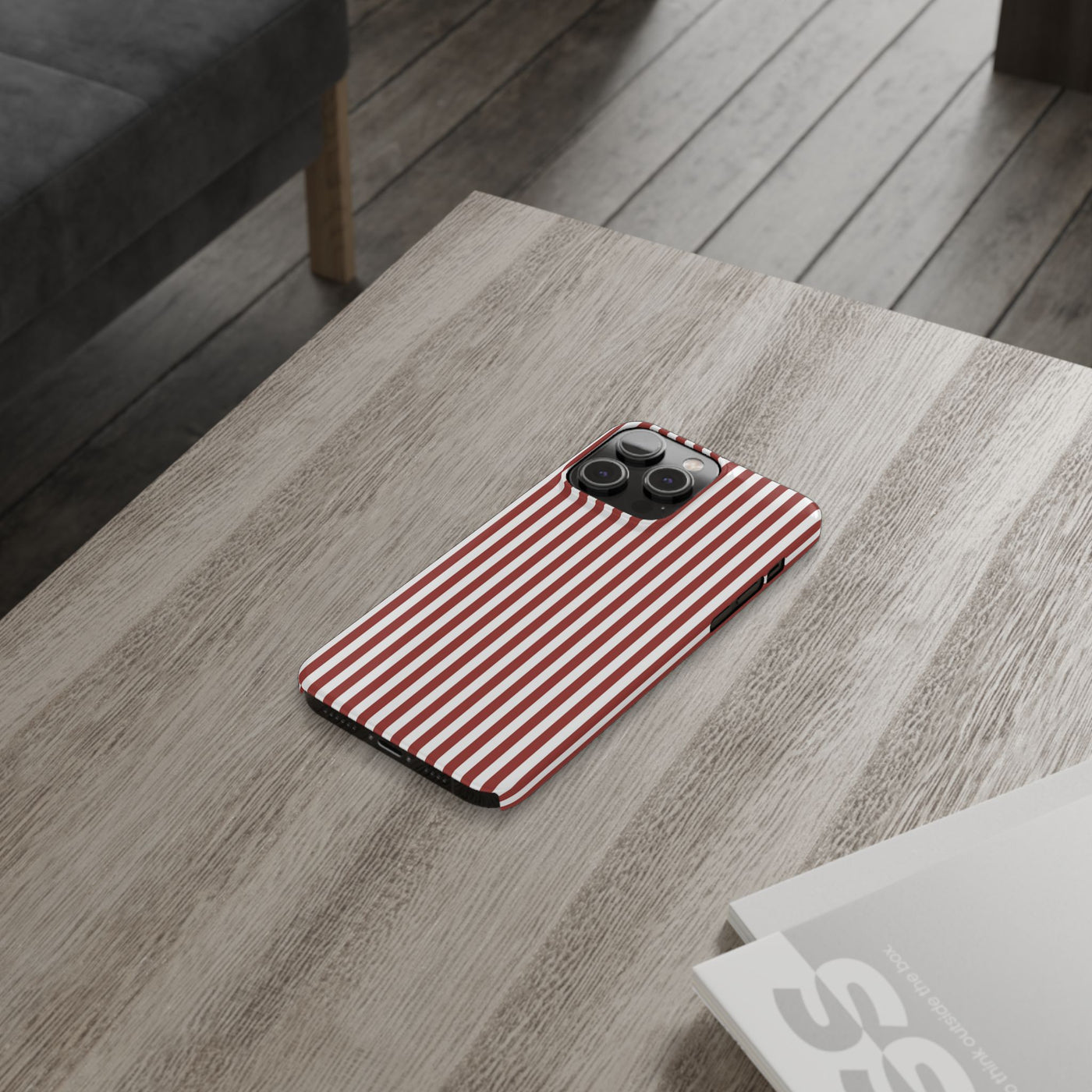 Slim Farmhouse Red Striped Cute Phone Case for Iphone 16 - | iPhone 15 Pro Max Case | iPhone 14 Case Iphone 13 12 11 10 9 8 7 Gift for Her - Studio40ParkLane