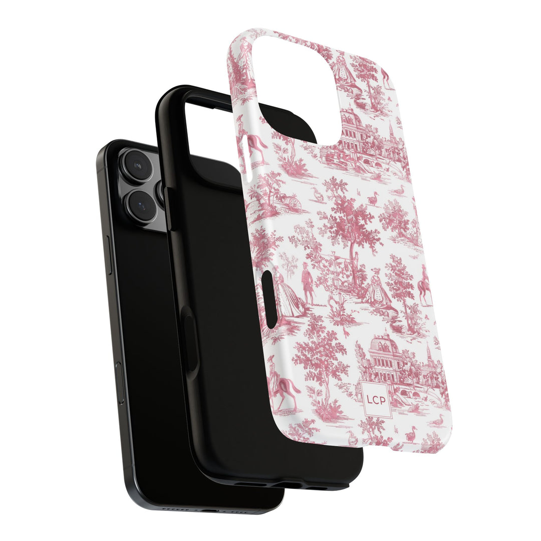 Personalized Custom French Toile Tough Cute Phone Case For Apple iPhone 18, 17, 16, 15 14, Pro Max, Samsung Galaxy S26, S25, S24 Plus Ultra