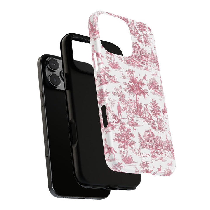 Personalized Custom French Toile Tough Cute Phone Case For Apple iPhone 18, 17, 16, 15 14, Pro Max, Samsung Galaxy S26, S25, S24 Plus Ultra
