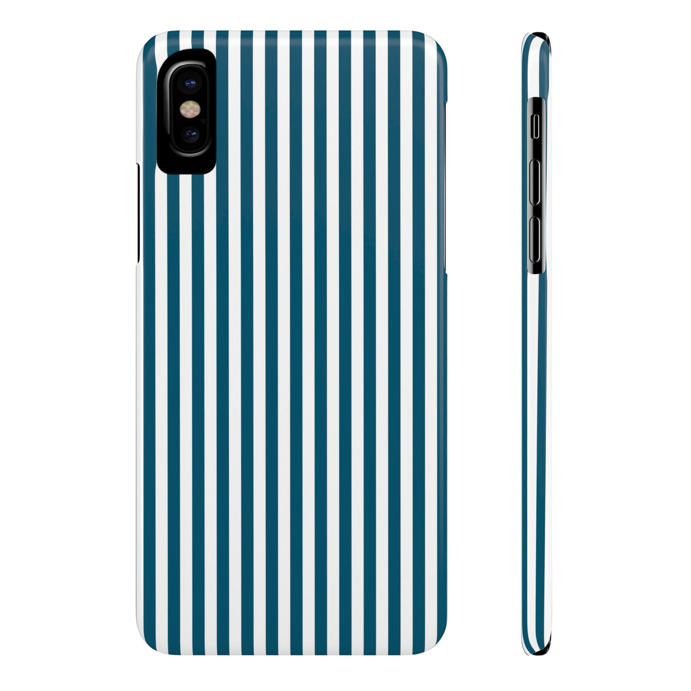 Slim Teal Blue Striped Cute Phone Case for Iphone 16 - | iPhone 15 Pro Max Case | iPhone 14 Case Iphone 13 12 11 10 9 8 7 X XS Gift for Her - Studio40ParkLane