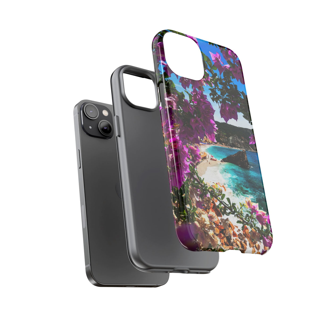 Impact Resistant, Bougainvillea Seaview, Cute Phone Cases for Samsung S24, S23, S22, S21, IPhone 15 pro Iphone 14 pro Iphone 13 IPhone 12 Iphone 11